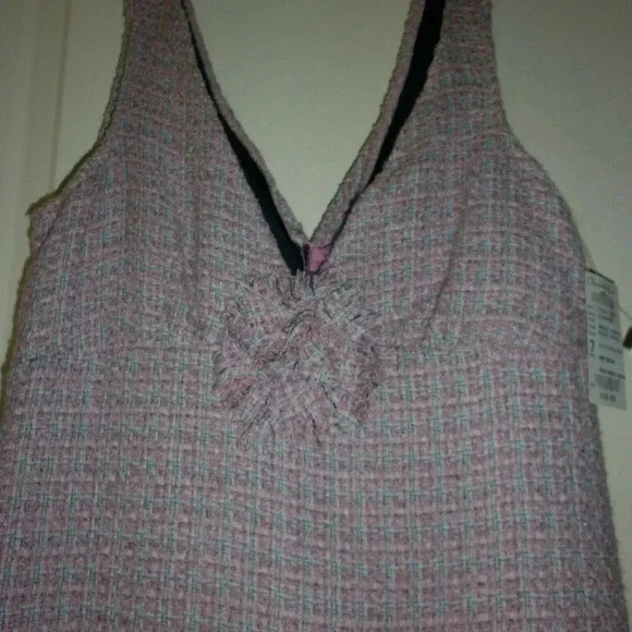 NWT Charlotte Russe Pink Plaid Tweed Dress - Picture 2 of 3